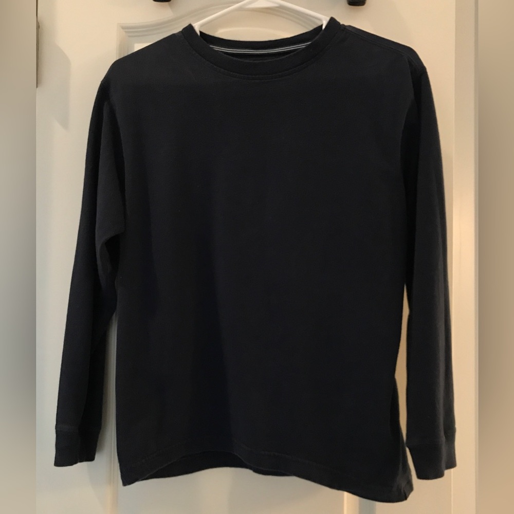 Long sleeve tee kids large. Great base dark blue shirt